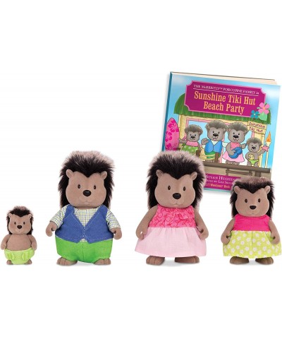 Porcupine Family Set – McBristly Porcupines with Storybook – 5pc Toy Set with Miniature Animal Figurines – Family Toys and Bo...