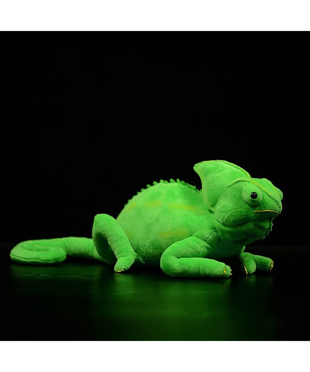 Lifelike Veiled Chameleon Soft Stuffed Animal Plush Toys Realistic Wild Reptile Green Chameleon Plush Toys Birthday 15" Long ...