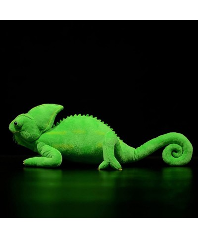 Lifelike Veiled Chameleon Soft Stuffed Animal Plush Toys Realistic Wild Reptile Green Chameleon Plush Toys Birthday 15" Long ...