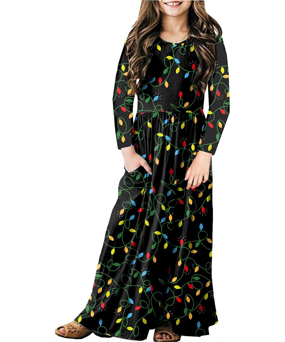 Girls Floor Length Maxi Dress with Pockets 5-14 Years $31.76 Kids' Costumes