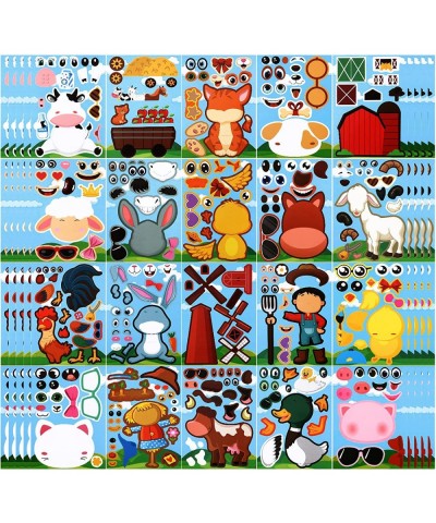 100 Pcs Make a Farm Animal Stickers Sheets Farm Themed Birthday Party Favors Supplies Barnyard Birthday Party Supplies Farm S...