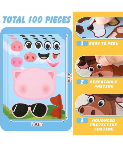 100 Pcs Make a Farm Animal Stickers Sheets Farm Themed Birthday Party Favors Supplies Barnyard Birthday Party Supplies Farm S...