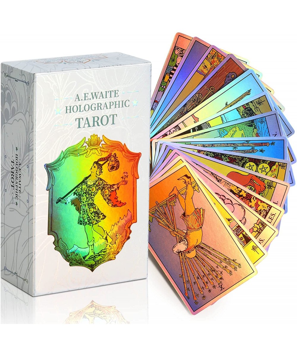 Rainbow Tarot Cards Decks Tarot Card and Book Sets for Beginners Holographic Tarot Deck $27.26 Fortune Telling Toys