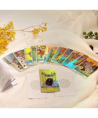 Rainbow Tarot Cards Decks Tarot Card and Book Sets for Beginners Holographic Tarot Deck $27.26 Fortune Telling Toys