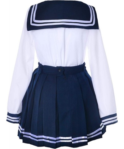 Japanese School Girls Uniform Sailor Navy Blue Pleated Skirt Anime Cosplay Costumes with Socks Set(SSF13) $48.58 Kids' Costumes