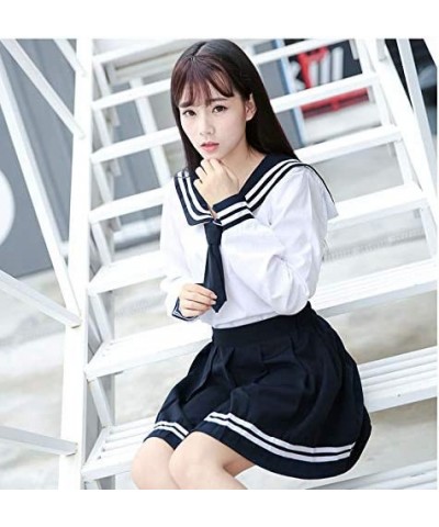 Japanese School Girls Uniform Sailor Navy Blue Pleated Skirt Anime Cosplay Costumes with Socks Set(SSF13) $48.58 Kids' Costumes