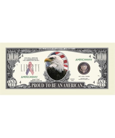 American Bald Eagle - Proud to Be an American Million Dollar Novelty Bill - Pack of 25 $22.99 Gags & Practical Joke Toys