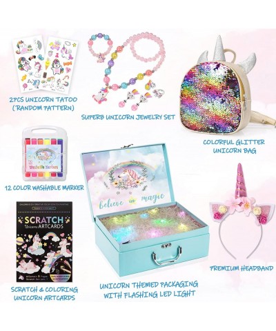 Unicorns Gifts for Girls with Automatic Flashing LED When Opening The Lid 3 4 5 6 7 8 Year Old Girl Gifts for Birthday Christ...