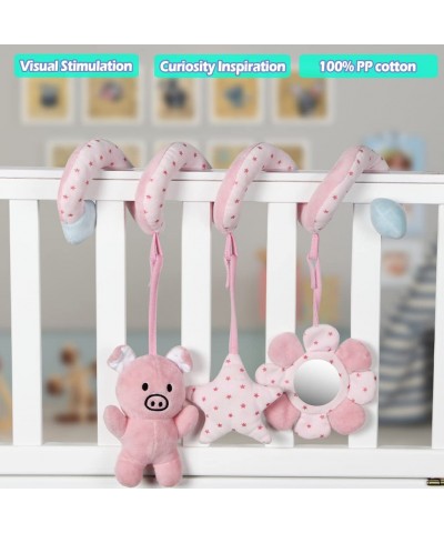 Hanging Toys for Car Seat Crib Mobile Infant Baby Spiral Plush Toys for Crib Bed Stroller Car Seat Bar Pink Pig $39.28 Baby C...