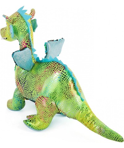 16" Stuffed Animal Plush Dragon Green Sequin Dragon Plush Toy Stuffed Dinosaur Dragon Doll with Reversible Glitter Sequins Sp...