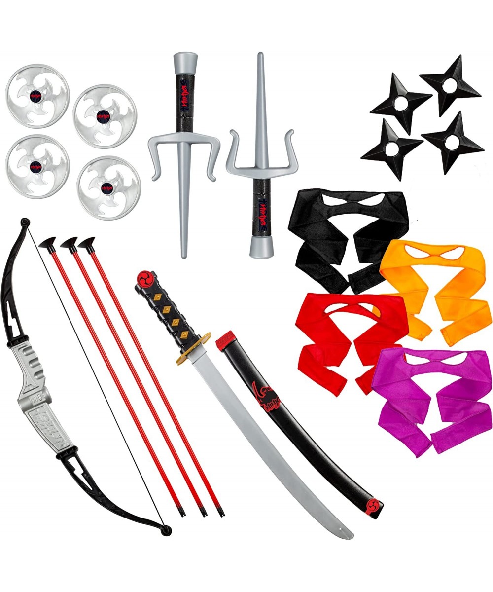 Ninja Weapons - Ninja Toys Includes Katana Bow & Arrow Eye Masks and More - Ninja Warrior Costume Accessory Set for Kids $57....