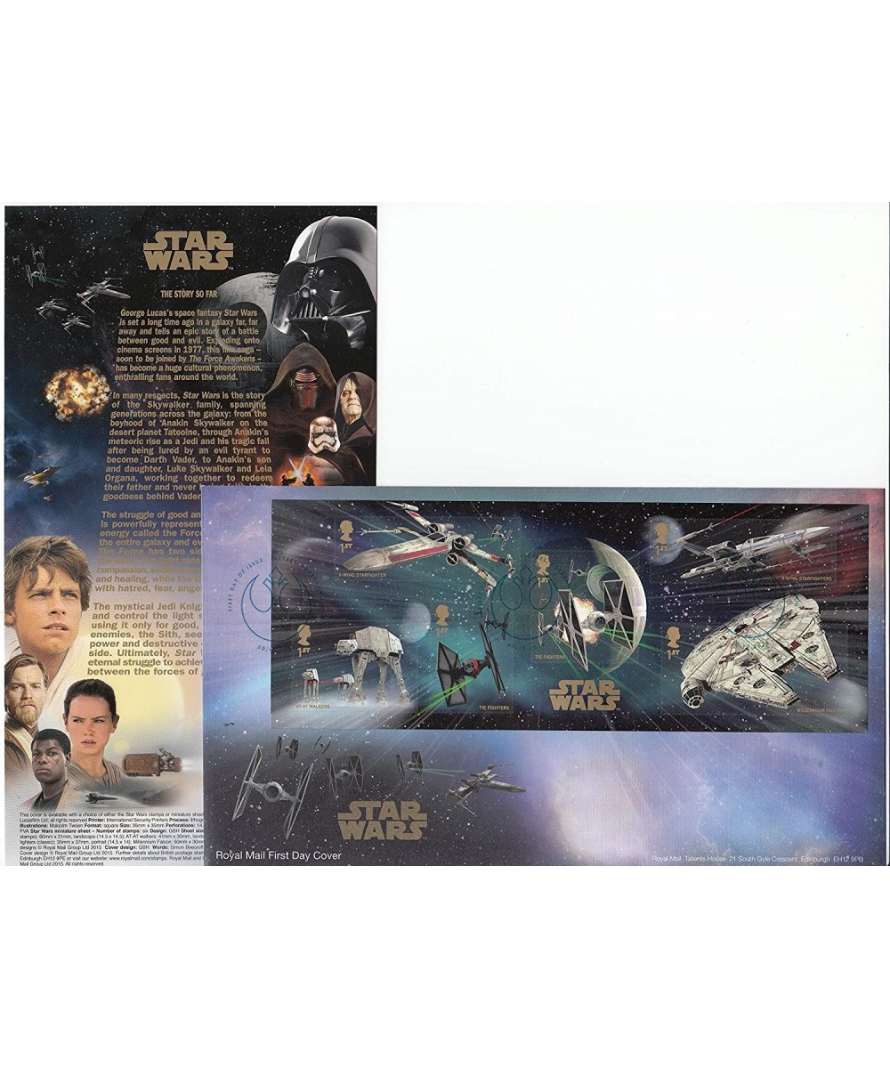 Star Wars The Force Awakens - Official Stamp Sheet Souvenir First Day Cover Collectible Postage Stamps $40.53 Collectible Pos...