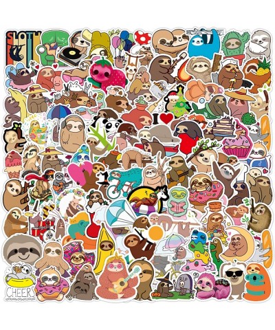 100pcs Sloth Stickers Pack Cute Waterproof Vinyl Stickers Decals for Water Bottles Luggage Skateboard Cartoon Sticker Gift fo...