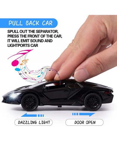 2 Pack Die-Cast Sports Racing Cars Pull Back Vehicles Toy 1/36 Scale Metal Model Car with Sound and Light Gift for Boy Girl K...