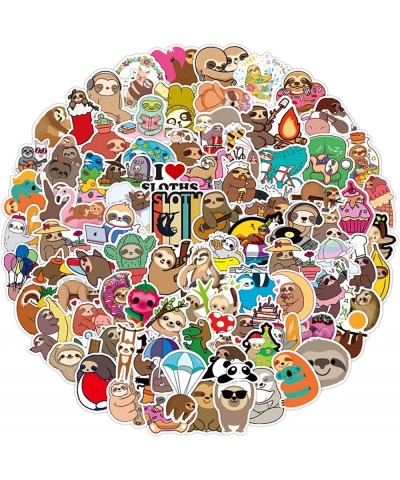 100pcs Sloth Stickers Pack Cute Waterproof Vinyl Stickers Decals for Water Bottles Luggage Skateboard Cartoon Sticker Gift fo...