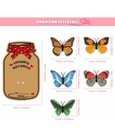 Valentines Day Gifts for Kids 30 Pack Love Bug Bulk with 5 Different Artificial Butterfly Valentines Card for Kids Valentine'...