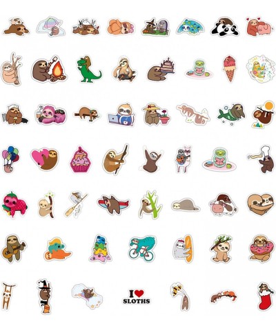 100pcs Sloth Stickers Pack Cute Waterproof Vinyl Stickers Decals for Water Bottles Luggage Skateboard Cartoon Sticker Gift fo...