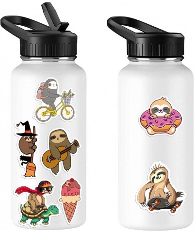 100pcs Sloth Stickers Pack Cute Waterproof Vinyl Stickers Decals for Water Bottles Luggage Skateboard Cartoon Sticker Gift fo...