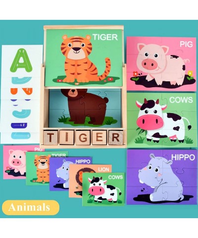 Wooden Puzzles for Kids Ages3-5 Puzzles for Toddlers 1-3 Toddler Toys Baby Puzzles Alphabet Game Puzzle Toys for Kids Animal ...