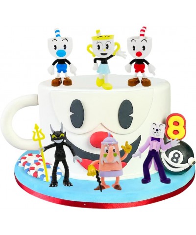 6Pcs Birthday Cake Topper For Cup-head Figures Party Decoration Kid's Birthday Party Supplies $24.22 Kids' Party Decorations