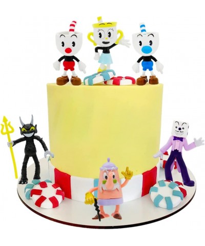 6Pcs Birthday Cake Topper For Cup-head Figures Party Decoration Kid's Birthday Party Supplies $24.22 Kids' Party Decorations