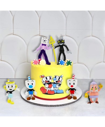 6Pcs Birthday Cake Topper For Cup-head Figures Party Decoration Kid's Birthday Party Supplies $24.22 Kids' Party Decorations