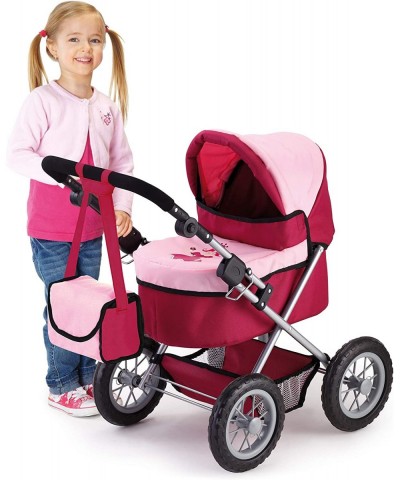 Baby Doll Trendy Pram - Bordeaux Red and Pink $76.64 Doll Accessories