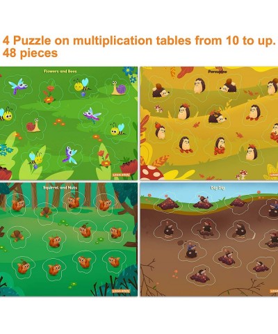 Math Puzzle for Kids - Multiplication Table 10-12 Practice Fun STEM Toy for 7-8 Year Olds 4 Foam Puzzles with 10 Pieces Each ...