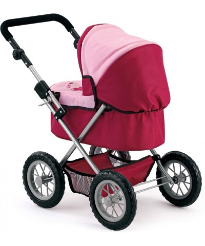 Baby Doll Trendy Pram - Bordeaux Red and Pink $76.64 Doll Accessories