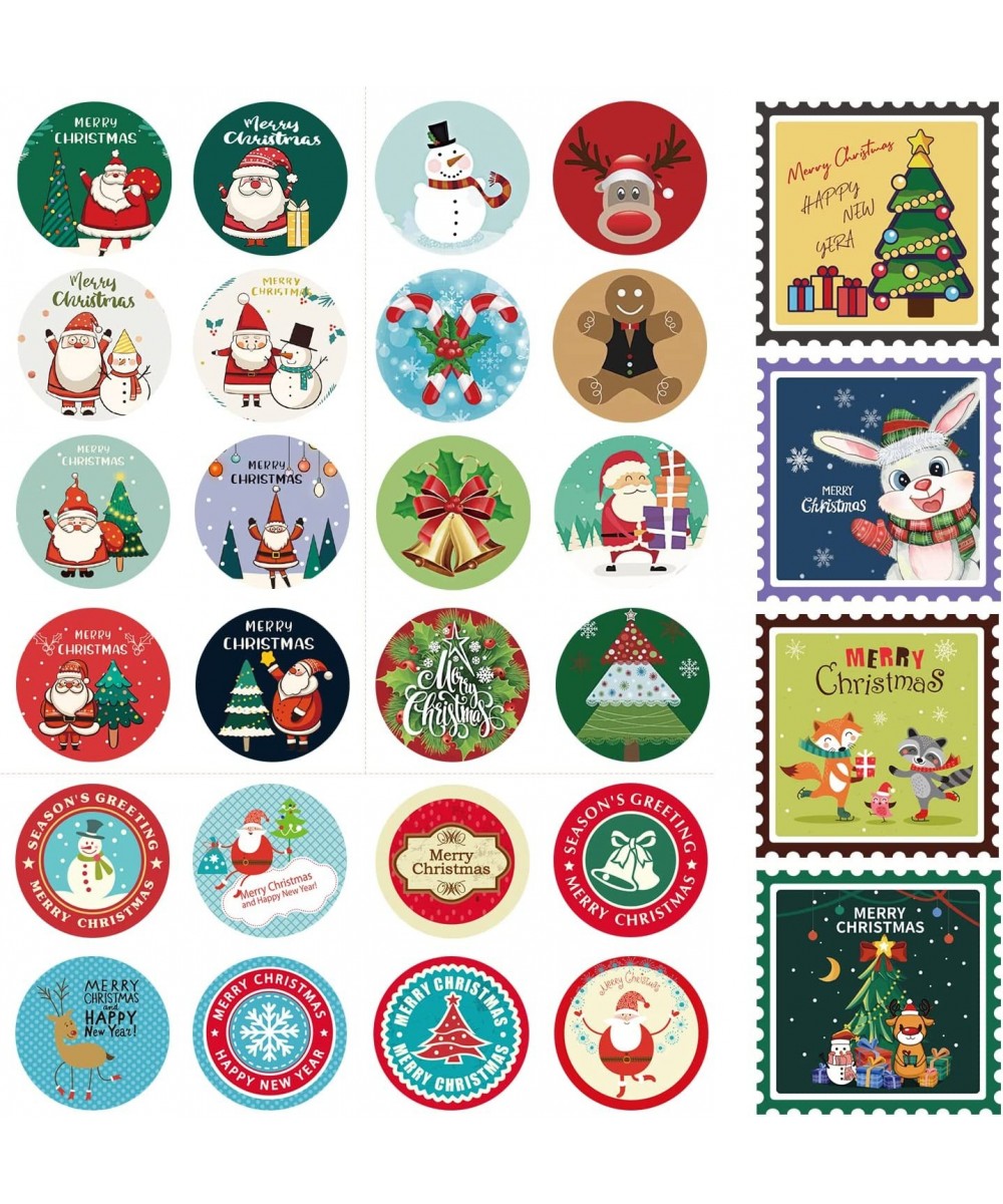 2000 Pcs Christmas Stickers 28 Designs Merry Christmas Stickers Santa Snowmen Xmas Tree Deer Sock Holiday Party Decorative En...