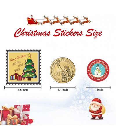 2000 Pcs Christmas Stickers 28 Designs Merry Christmas Stickers Santa Snowmen Xmas Tree Deer Sock Holiday Party Decorative En...