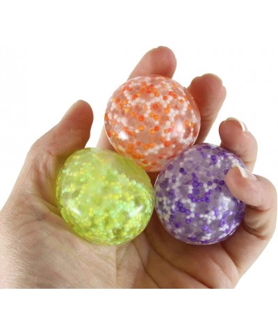 1 Pack of 3 Small Amazing 1.5" Confetti Bead with Thick Gel Mold-able Stress Ball - Ceiling Sticky Glob Balls - Squishy Gooey...