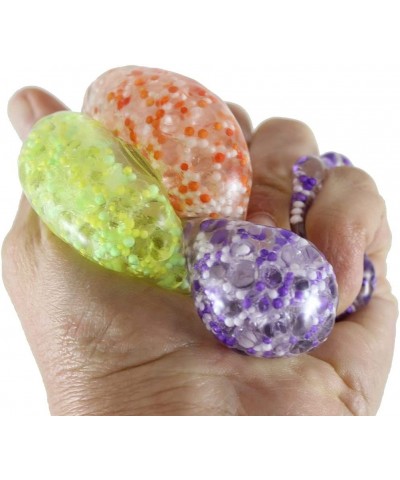 1 Pack of 3 Small Amazing 1.5" Confetti Bead with Thick Gel Mold-able Stress Ball - Ceiling Sticky Glob Balls - Squishy Gooey...