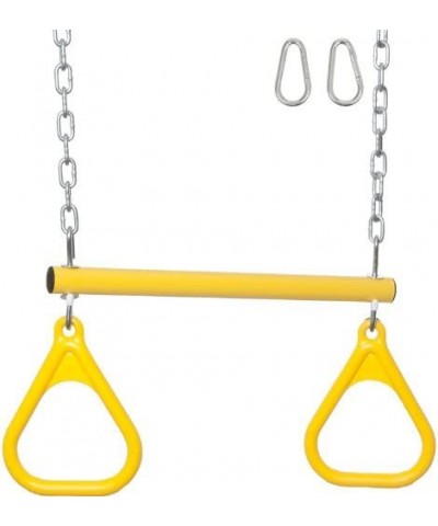 Swing Set Stuff Trapeze Bar with Rings and Uncoated Chain Playground Equipment Yellow $83.66 Play Sets & Playground Equipment