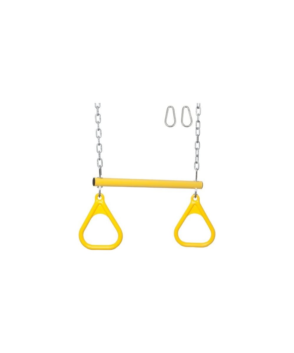 Swing Set Stuff Trapeze Bar with Rings and Uncoated Chain Playground Equipment Yellow $83.66 Play Sets & Playground Equipment