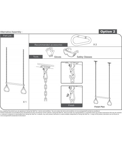 Swing Set Stuff Trapeze Bar with Rings and Uncoated Chain Playground Equipment Yellow $83.66 Play Sets & Playground Equipment