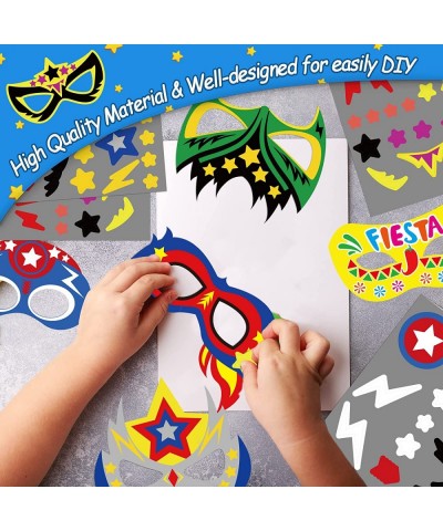 24 Packs Mask Your Own Super Theme Hero Masks Hero Craft Kit for Kids DIY Paper Masks Art Craft for Kindergarten Preschool Bo...