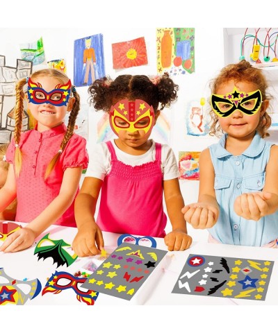 24 Packs Mask Your Own Super Theme Hero Masks Hero Craft Kit for Kids DIY Paper Masks Art Craft for Kindergarten Preschool Bo...