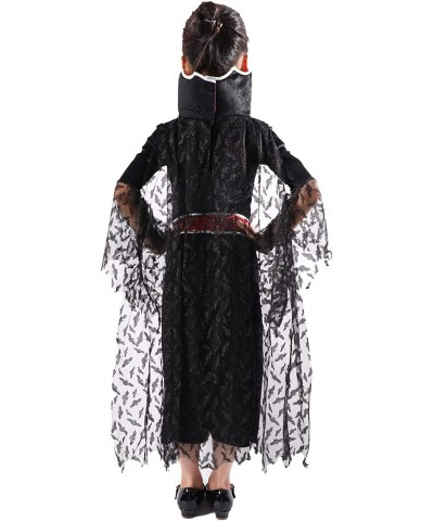 Girl's Vampire Costume Dark Vampire Spider Web Long Dress for Girl's Halloween $40.86 Kids' Costumes