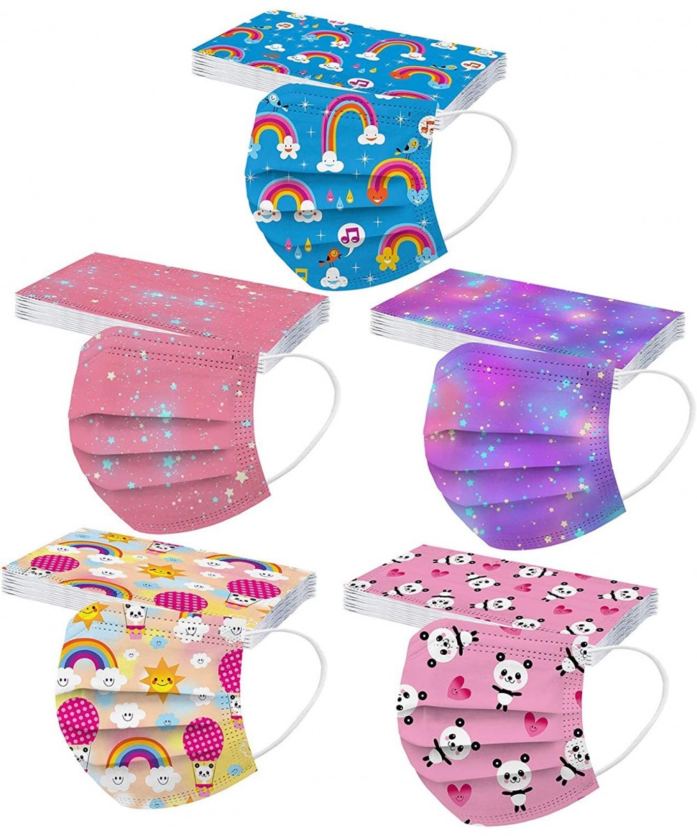 50 Pack Kids Disposable Face Masks Cute Colorful Cartoon Printed 3 Layer Fits for Kids Boys Girls Ages 4-12 $24.49 Kids' Dres...