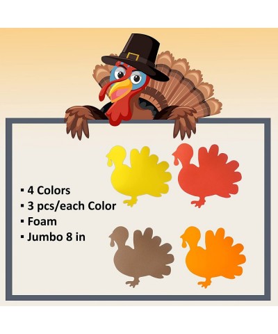 8" Foam Turkey Blank Cut Outs Shapes 24 Pack- Thanksgiving Crafts for Kids Bulk Thanksgiving Craft for Toddler Kids Classroom...