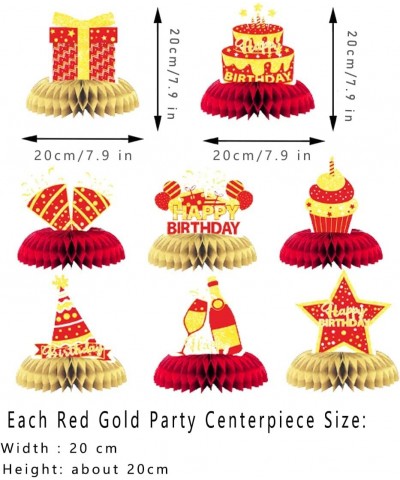 Red Gold Birthday Party Decoration Red Gold Birthday Centerpieces Honeycomb Ball Party Table Decoration Cheers to 18th 20th 3...