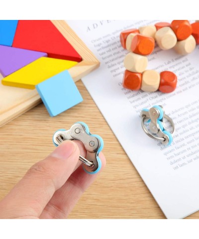 2 Pieces Flippy Chain Fidget Toys Stress Relief Finger Rings Toys Stainless Steel Anxiety Relief Bike Chain Toys for Teens an...