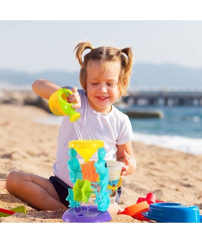 Beach Sand Toys for 3 4 5 6 7 Year Old Boys w/ Water Wheel Dump Truck Bucket Shovels Rakes Watering Can Molds Outdoor Tool Ki...