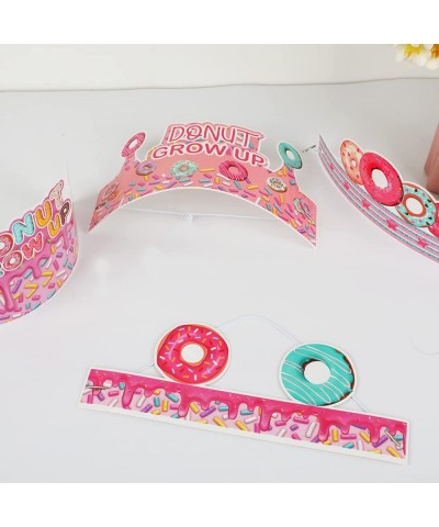 24 Pcs Donut Party Favor Hats Donut Paper Party Crown Headbands for Girls Donut Theme Decorations Favor Supplies 6 styles $17...