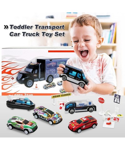 Toddler Toys for 3-4 Year Old Boys Large Transport Cars Carrier Set Truck Toys with 12 Die-cast Vehicles Truck Toys Cars Idea...