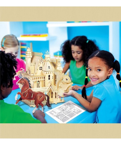 3D Puzzle Colorful Horse Wood Craft Construction Kit Fun Unique and Educational DIY Wooden Animal Toy Assemble Model Pre-Colo...