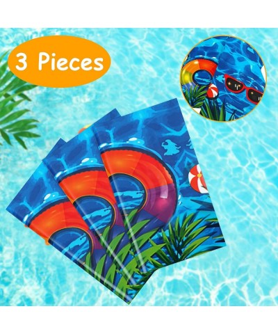 3 Pieces Summer Beach Tablecloths Pool Party Decorations Pool Party Table Covers Beach Ball Plastic Tablecloth Ocean Waves Ta...