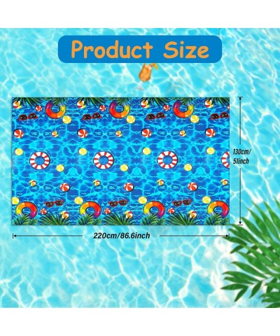 3 Pieces Summer Beach Tablecloths Pool Party Decorations Pool Party Table Covers Beach Ball Plastic Tablecloth Ocean Waves Ta...