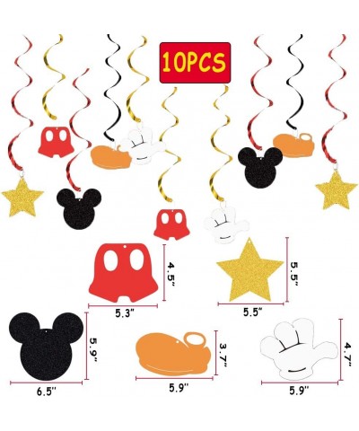 Mickey Birthday Party Decorations Happy Birthday Banner Pom Poms Flower Kits Black Red Yellow Balloons Garland for Mouse Them...